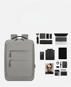 Détail d'un sac à dos Oxford imperméable à double fermeture éclair avec compartiments organisés
