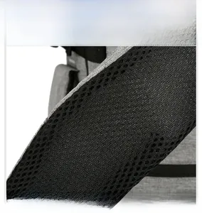 Close-up of breathable honeycomb mesh shoulder straps on a 16-inch laptop backpack