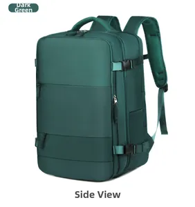 Dettaglio dello zaino porta PC espandibile con imbottitura in rete in colore verde scuro