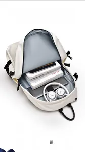 Detailed view of large capacity backpack interior with 15.6 inch laptop compartment