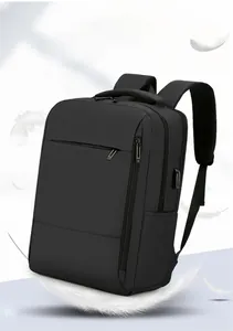 Detail view of lightweight business laptop backpack featuring external USB charging port