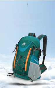 Sac à dos de randonnée 40L léger en bleu sarcelle et orange avec poches filet