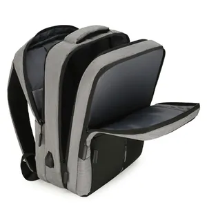 Waterproof Oxford fabric laptop backpack with USB charging port and multi-layer storage compartments