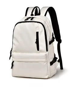 Side view of large waterproof backpack showing side straps and durable fabric detail