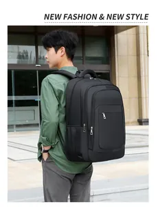 Sac à dos business en oxford pour homme avec grande capacité et poche latérale en filet
