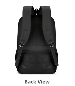 Vue détaillée du rembourrage en maille respirante et des bretelles en S du sac à dos noir