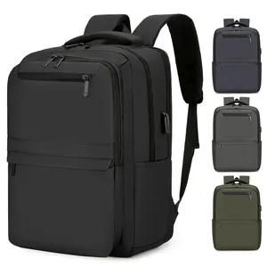 Men Business Backpack Large Capacity Expandable Waterproof Laptop Bag With USB Charging Port Oxford Travel Rucksack