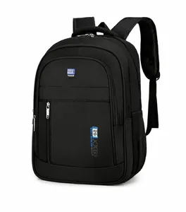 Side view detail of a large capacity black sports backpack with multiple zipper pockets