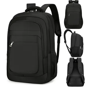 Sac à Dos pour Ordinateur Portable Homme Business Grande Capacité Imperméable Tissu Oxford Sac de Voyage Travail Noir