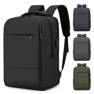 Men Business Laptop Backpack Waterproof Oxford Cloth USB Charging Port Large Capacity Travel Commute School Bag