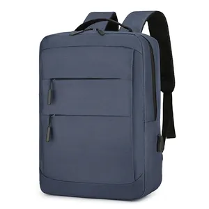 Sac à dos ordinateur Oxford bleu avec port USB et double fermeture éclair pour bureau