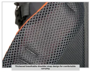 Close-up of thickened breathable mesh shoulder strap with ergonomic foam padding