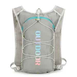 Multifunctional nylon running backpack with reflective strips and hydration system