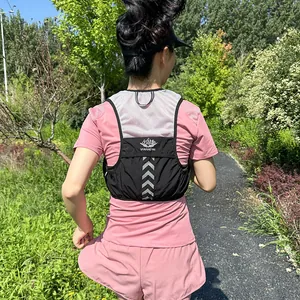 Breathable outdoor running vest hydration pack with Vanaheimr logo and reflective strips