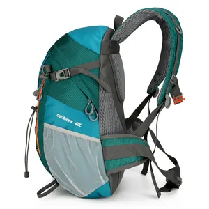 Sac à dos de randonnée 40L bleu paon en nylon imperméable avec bretelles respirantes
