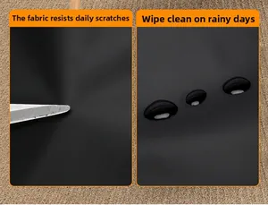 Waterproof and scratch-resistant matte black fabric detail of this business laptop backpack