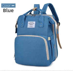 Λεπτομέρεια μπλε αδιάβροχη τσάντα πλάτης μωρού με μεταλλικά φερμουάρ και μεγάλη χωρητικότητα