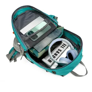 Mochila de senderismo de gran capacidad con compartimentos para portátil y equipo
