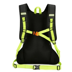 Lightweight outdoor cycling backpack with reflective straps and chest whistle buckle