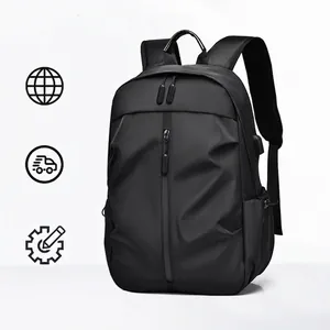 Sac à Dos pour Ordinateur Portable en Tissu Oxford Minimaliste Avec Port de Chargement USB Sac de Voyage Business Imperméable Pour Hommes et Femmes