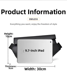 Αδιάβροχη τσάντα 30x19x9cm με χωρητικότητα για tablet 9,7 ιντσών σε λευκό φόντο