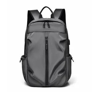 Men Casual Backpack Large Capacity Waterproof Oxford Travel Bag With USB Charging Port Business Laptop Bookbag For Commuting