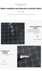 Water-repellent and scratch-resistant fabric detail with monogram pattern on the handbag
