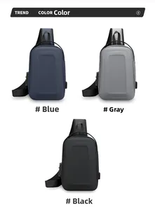 Three-color selection of anti-theft hardshell chest bags with USB ports and TSA locks