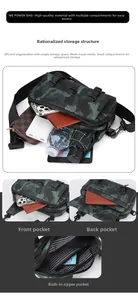 Camo crossbody messenger bag featuring multiple pockets for organized daily storage