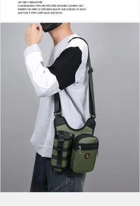 Makroansicht der taktischen Kuriertasche mit verstellbaren Schnallen und Nylon-Gewebe