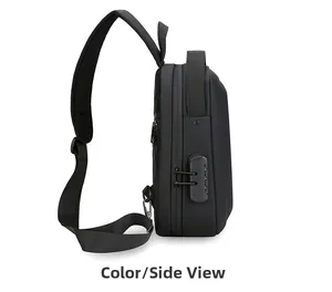 Detail of multi-functional anti-theft sling bag with combination lock and breathable strap