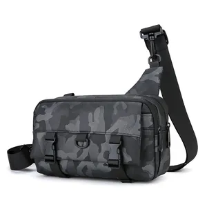 Tactical camouflage crossbody bag with large capacity and adjustable nylon strap