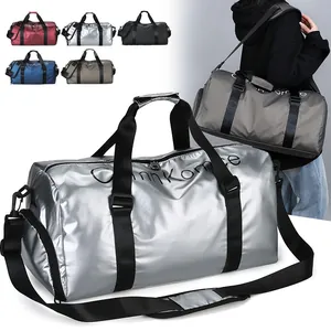 Sac de Voyage en Tissu Oxford de Grande Capacité Avec Compartiment à Chaussures Indépendant Sac de Sport Imperméable Sec-Humide
