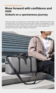 Detailed internal compartments of waterproof travel bag showing storage for laptop and clothes
