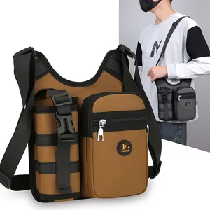 Taktische Herren Brusttasche Multifunktionale Wasserdichte Oxford Gewebe Umhängetasche Mit Wasserflaschentasche Für Outdoor Reisen