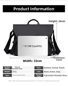 Detaillierte Größenangaben der wasserdichten Kuriertasche mit 33x12x26cm Abmessungen