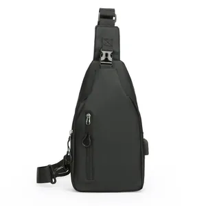 Bolso de Pecho para Hombre de Gran Capacidad Impermeable Bandoulière Con Puerto de Carga USB Externo Bolso de Viaje al Aire Libre