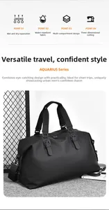 Dettaglio della borsa da viaggio idrorepellente con separazione a secco e scomparti
