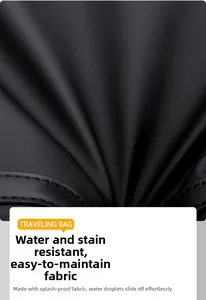 Macro shot of waterproof and stain-resistant matte black fabric on travel bag