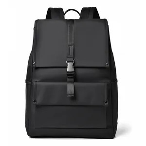 Minimalist Waterproof Oxford Cloth Mens Backpack Flap Buckle Design Urban Business Commuter Travel Daypack Backpack