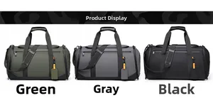 Vue détaillée du sac de sport à grande capacité en vert, gris et noir pour les voyages