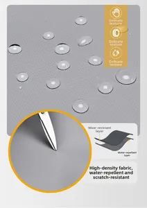 Detailed view of high-density water-repellent fabric with scratch-resistant layer texture
