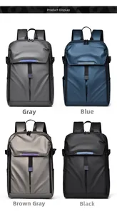 Business-Rucksack-Farboptionen in Grau, Blau, Braungrau und Schwarz aus Nylonstoff