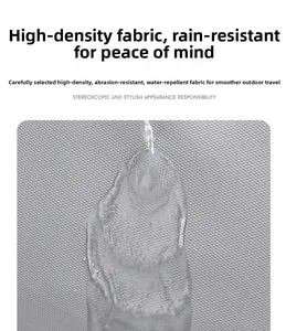 Macro view of water-resistant gray fabric with honeycomb texture for durable backpacks