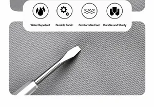 Detailed view of honeycomb grey fabric showing water resistance and scratch durability