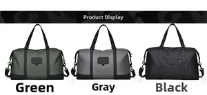 Waterproof travel bag in green, grey, and black colors for gym and training sessions