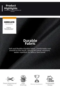 Detail of durable waterproof canvas fabric with sturdy stitching and high-gloss hardware