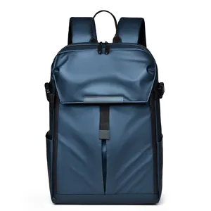 Wasserabweisender dunkelblauer Multifunktions-Rucksack mit vertikalem Reißverschluss
