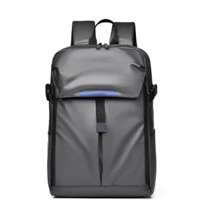 Dunkelgrauer wasserdichter Business-Rucksack mit großer Kapazität und Reflektorstreifen