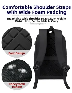 Detail showing widened sponge shoulder straps and breathable honeycomb mesh back padding